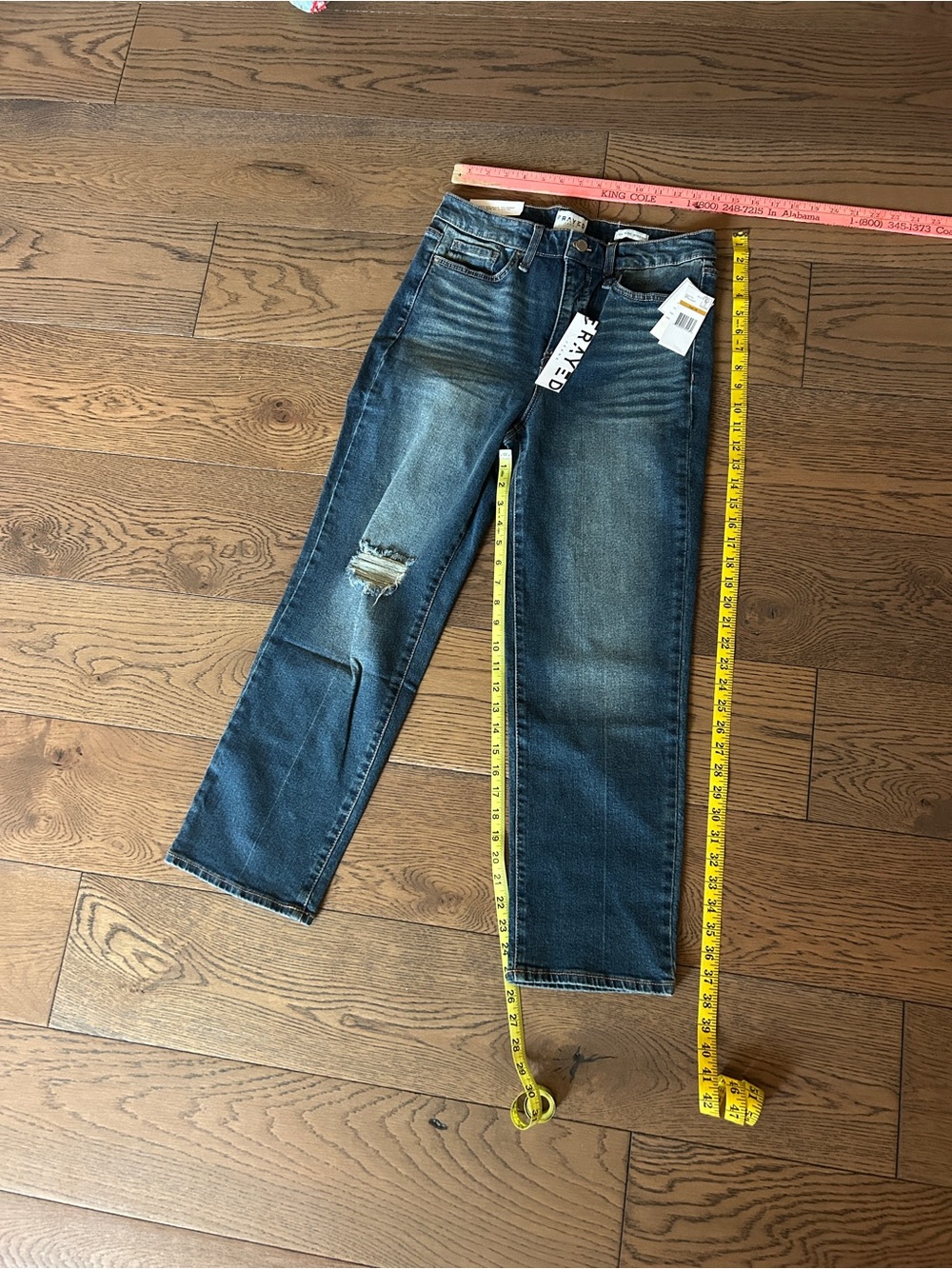 NWT ! Brand: FRAYED Women's High Rise Straight Leg Jeans, Color: Litany, Size 29 - Picture 12 of 13